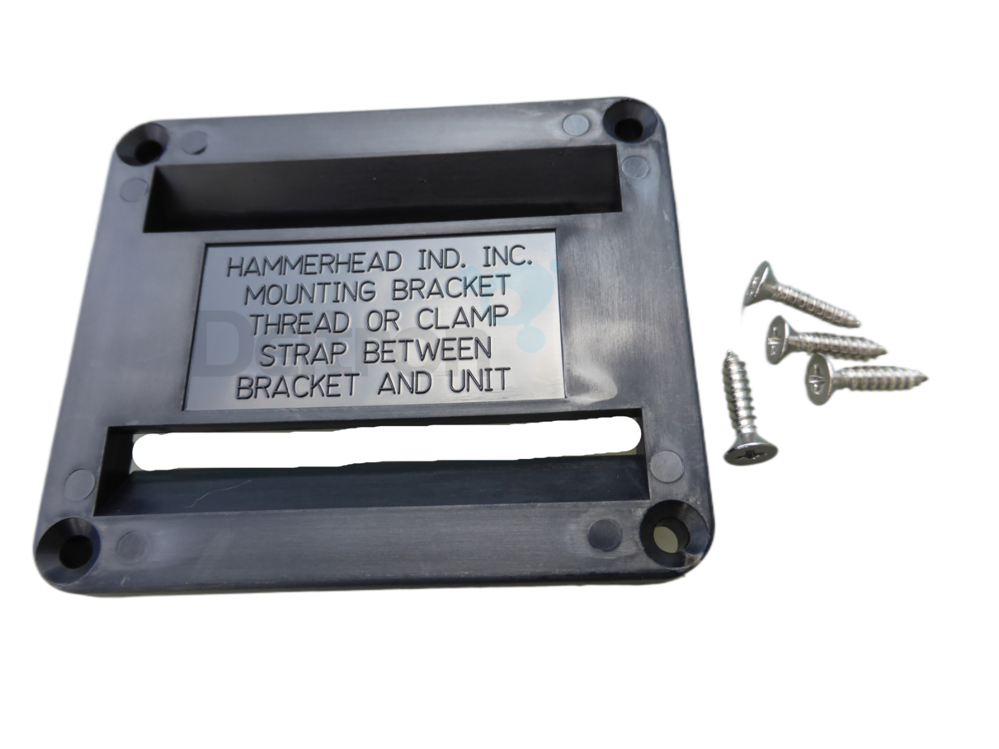 Close-up van de Gear Keeper 1-0016-03 mounting bracket met vier schroefjes