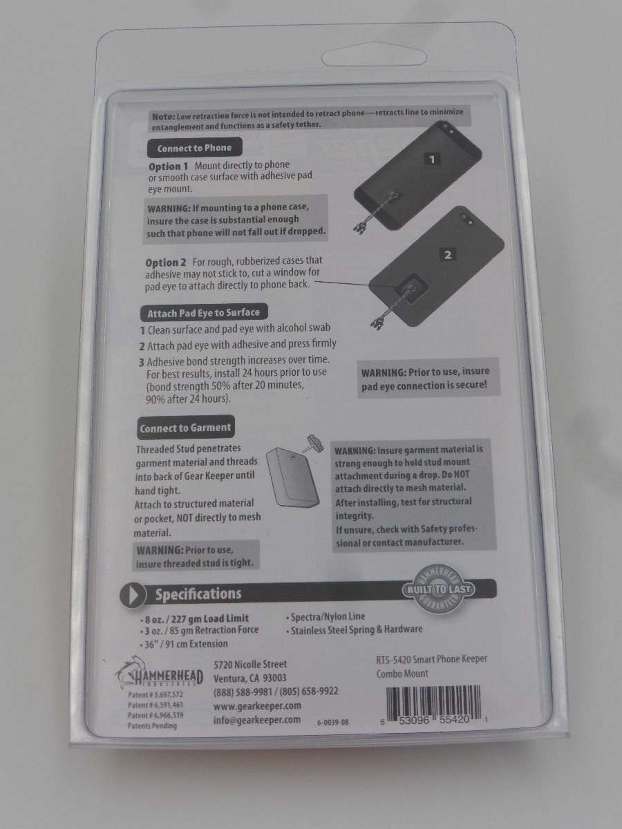 Achterzijde verpakking RT5-5420 met daarop de instructies in het Engels