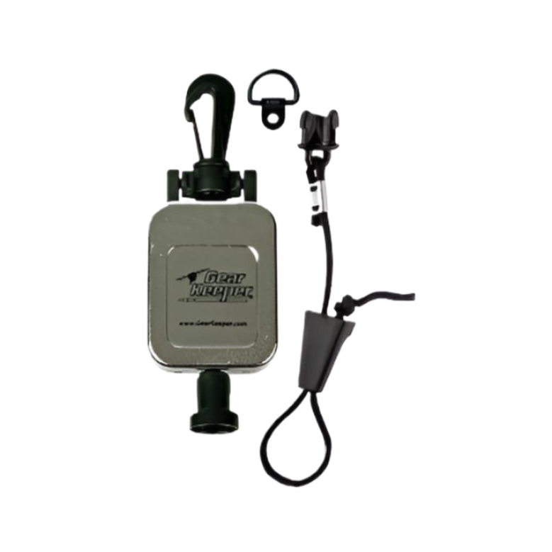 Geaerkeeper-rt2-4712 27MC microfoon retractor met snapclip en meegeleverde d-ring bevestiging en ac0-0905 microfoonkoord