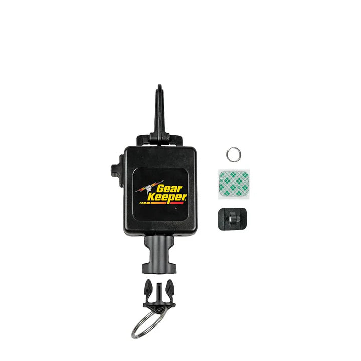 Gear Keeper RT3-4518 met meegeleverde quick connect-2 accessoire met splitring en een 3M pad-eye met kleine splitring