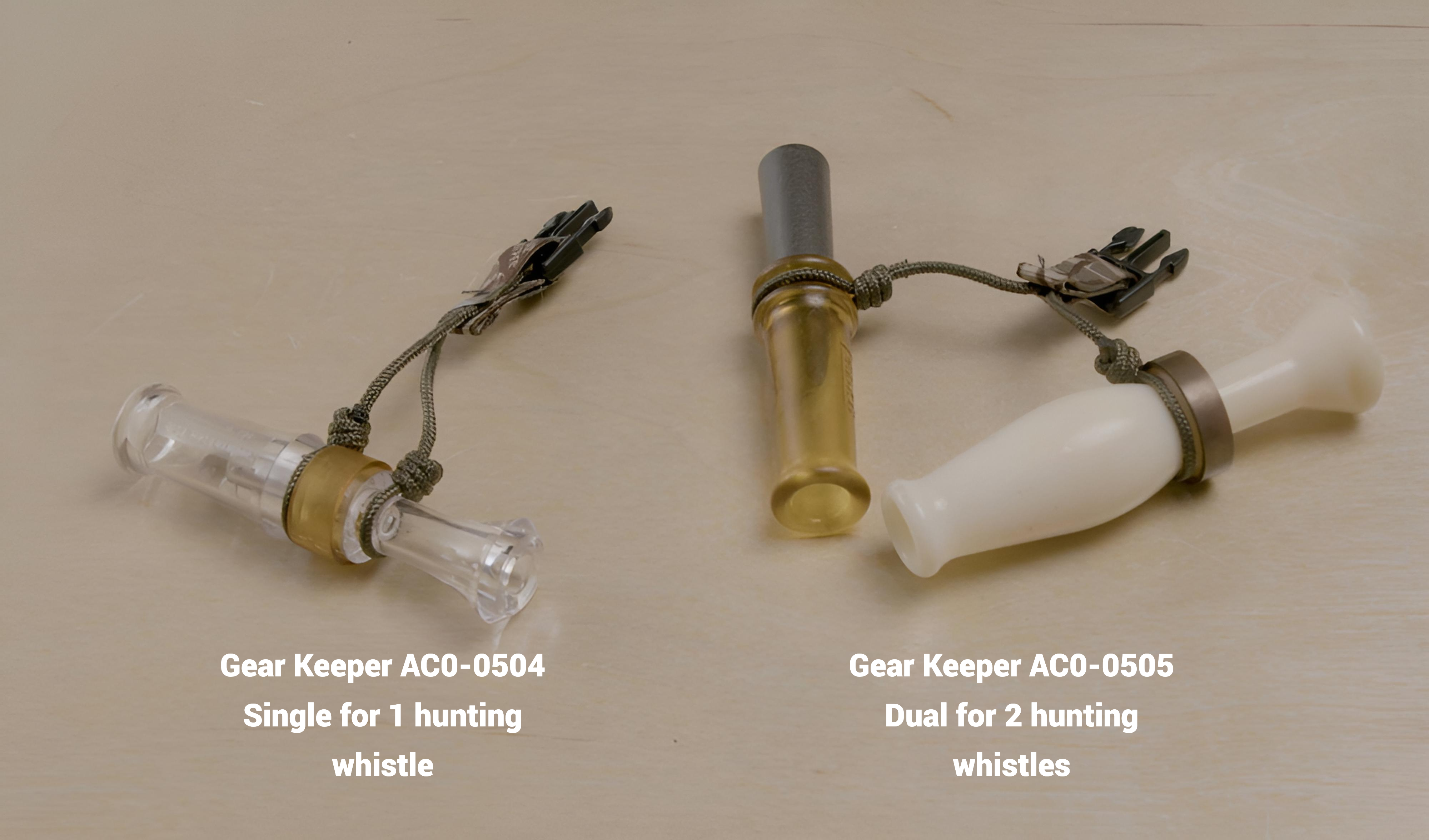 Gear Keeper AC0-0504 en AC0-0505 side release houders voor jachtfluitjes 