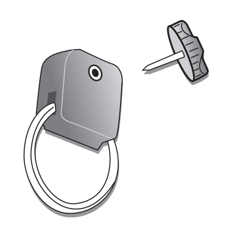 Gear Keeper Add-a-clip AC0-1002 met schroefpin bevestiging en een rvs splitring onderaan waaraan je je tools of gebruiksvoorwerpen kun bevestigen