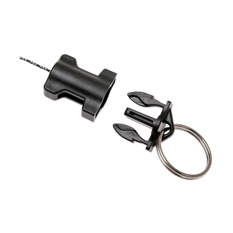 Gear Keeper Quick Connct-I met splitring die onderaan de uittrekbare lijn zit van een retractor
