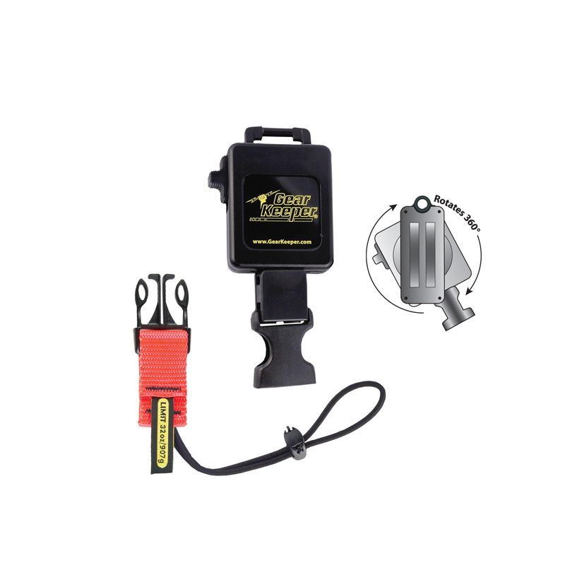 Gear Keeper RT3-5604 retractable tool tether met lock-functie en roterende riemlip. Met Side release accessoire voor het zekeren van gereedschap
