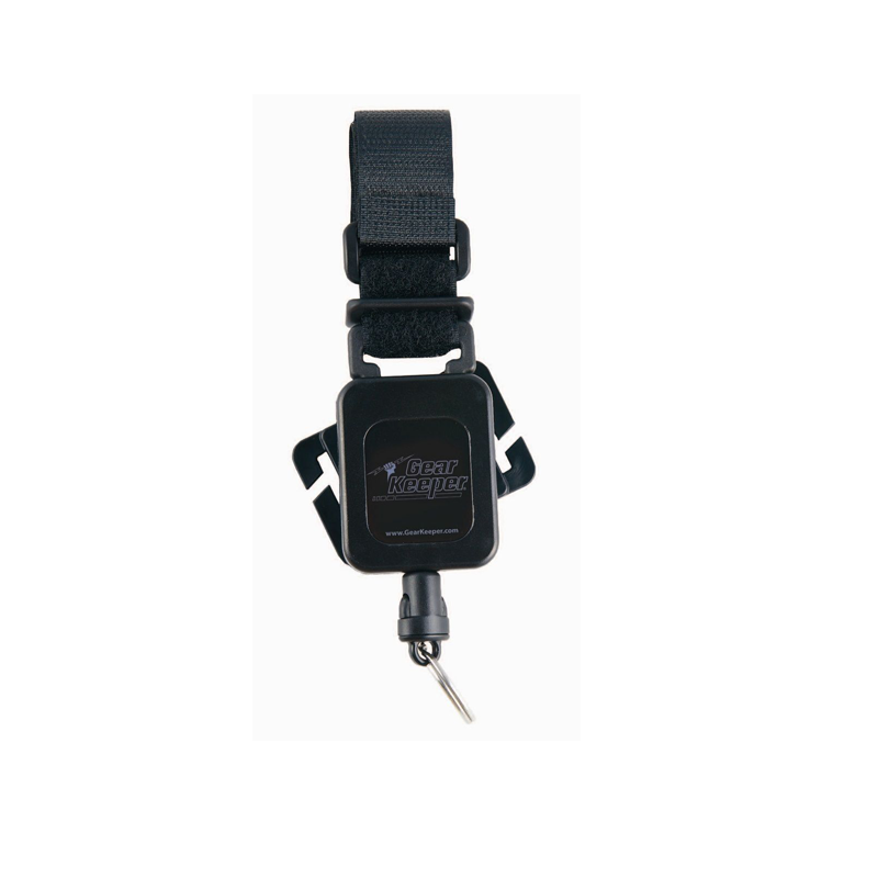 Gear Keeper RT4-5174 retractor met klittenband bevestiging, roterende MOLLE-bevestiging en een Quick Connect-I aansluiting aan de uiteinde van de uittrekbare kevlar lijn