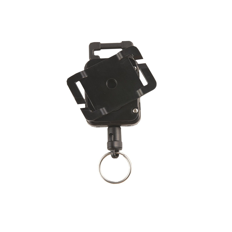 Achterkant van een Gear Keeper retractor met roterende MOLLE-mount