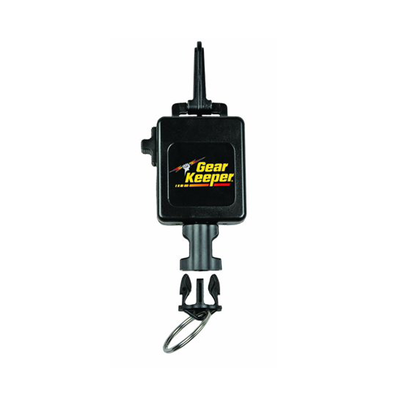 Gearkeeper RT3-0013 retractor met snapclip en locking mechanisme die voorzien is van een uittrekbare kevlar lijn met een lengte van 81 cm voor voorwerpen tot 680 gram 