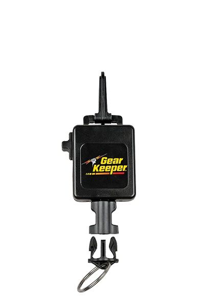 Gear Keeper RT3-0012 vistang retractor met locking mechanisme, snapclip bevestiging en een quick connect-2 aansluiting met splitring accessoire