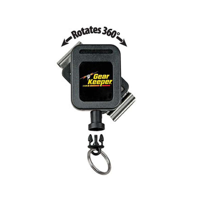 Gear Keeper RT4-5850 retractor met een roterende riemclip achterop voor broekriemen en banden tot 5 cm breed