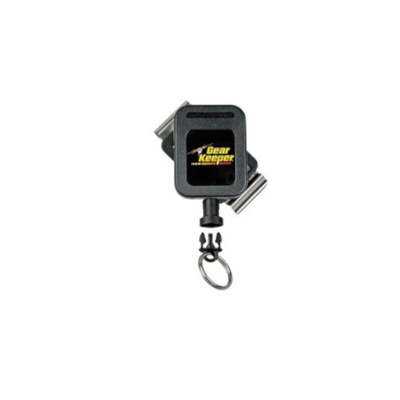 Gear Keeper RT4-5852E retractor voor sleutelbossen van 17 tot 21 sleutels. Voorzien van roterende riemclip en een Q/C-I aansluiting aan de lijn