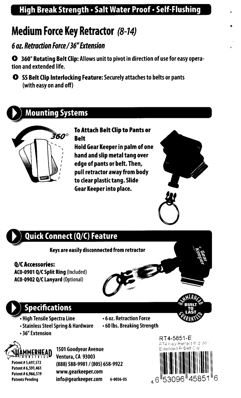 Gear Keeper RT4-5851-E