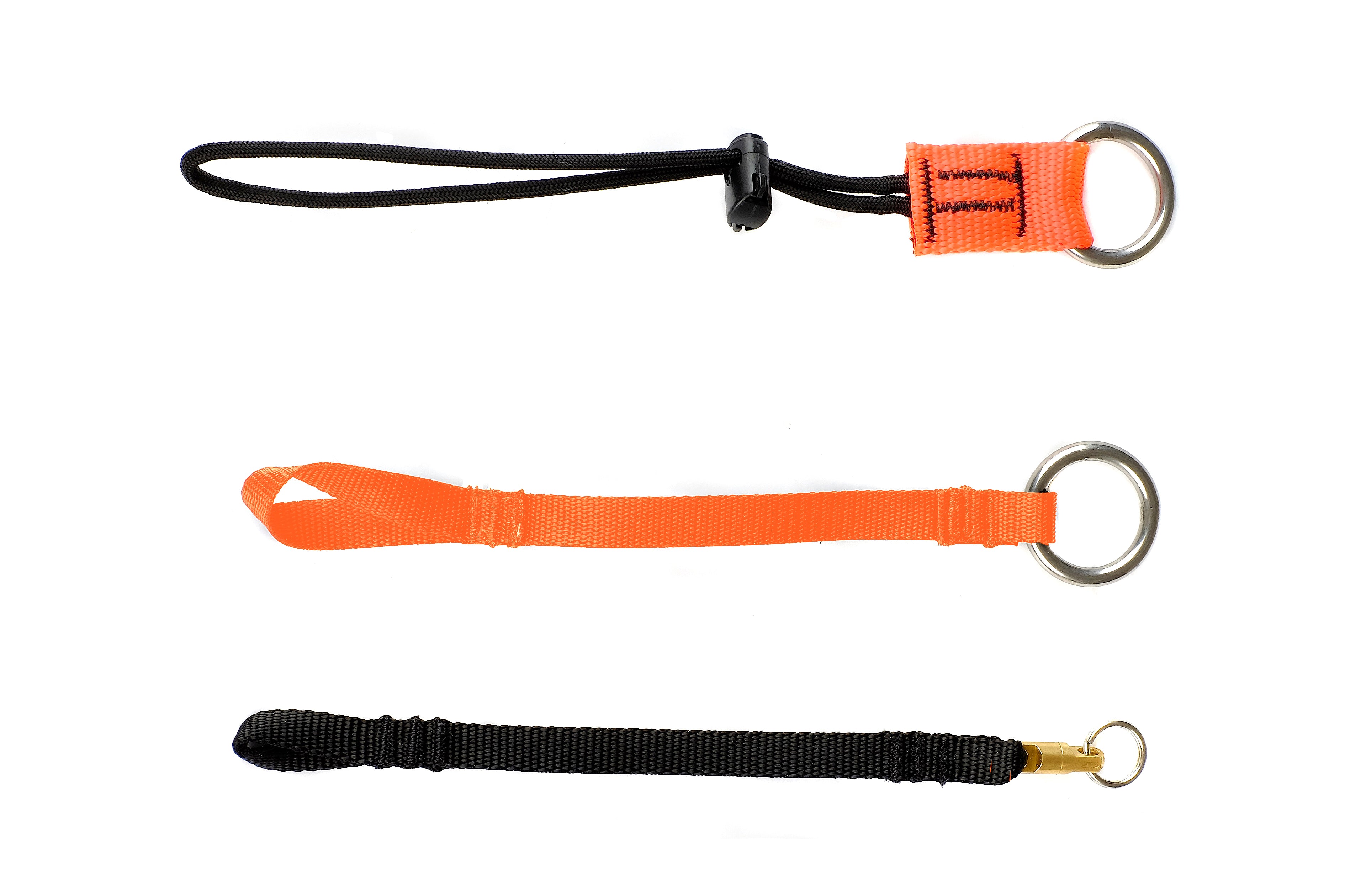 Gear Keeper tool tether accessoires van boven naar onderen de TA1-2003, TA1-2001 en de TA1-1001 tool attachements