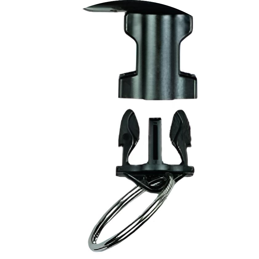 Close-up van de quick connect-2 aansluiting op een Gear Keeper retactor